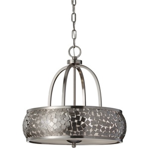 MF27374BS Zara Drum Pendant Pendant Light - Brushed Steel MF27374BS Zara Drum Pendant Pendant Light - Brushed Steel