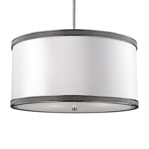 GLF29693PN Pave Drum Pendant Pendant Light - Polished Nickel GLF29693PN Pave Drum Pendant Pendant Light - Polished Nickel