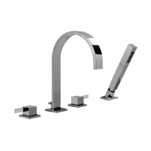 GG6252LM39BPC Qubic Tre Deck Mount With Handshower Tub Faucet - Polished Chrome GG6252LM39BPC Qubic Tre Deck Mount With Handshower Tub Faucet - Polished Chrome