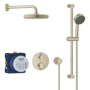 G34745EN0 Cube Two Wall Diverter System Custom Shower System - Brushed Nickel Infinity G34745EN0 Cube Two Wall Diverter System Custom Shower System - Brushed Nickel Infinity