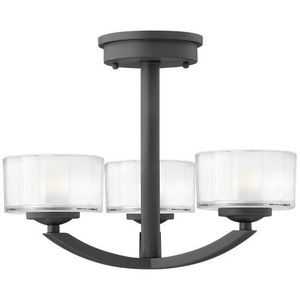 H3871SK Meridian Semi Flush Mount Ceiling Light - Satin Black H3871SK Meridian Semi Flush Mount Ceiling Light - Satin Black