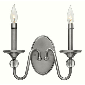 H4952PL Eleanor 2 Bulb Bathroom Lighting - Polished Antique Nickel H4952PL Eleanor 2 Bulb Bathroom Lighting - Polished Antique Nickel