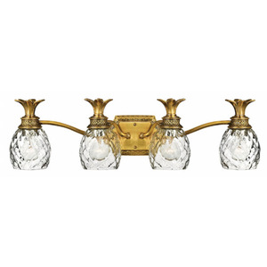 H5314BB Plantation 4 or More Bulb Bathroom Lighting - Burnished Brass H5314BB Plantation 4 or More Bulb Bathroom Lighting - Burnished Brass