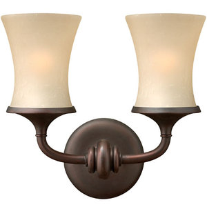 H5682VZ Thistledown 2 Bulb Bathroom Lighting - Victorian Bronze H5682VZ Thistledown 2 Bulb Bathroom Lighting - Victorian Bronze