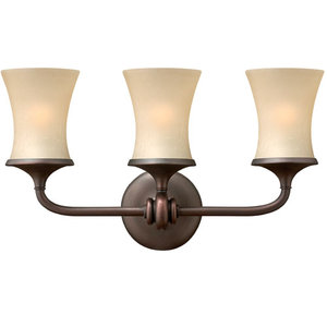 H5683VZ Thistledown 3 Bulb Bathroom Lighting - Victorian Bronze H5683VZ Thistledown 3 Bulb Bathroom Lighting - Victorian Bronze