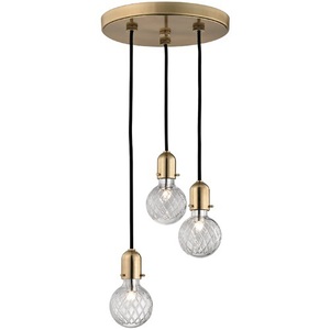 HUD1103AGB Marlow Multi Light Pendant Light - Aged Brass HUD1103AGB Marlow Multi Light Pendant Light - Aged Brass