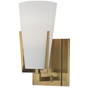 HUD1801AGB Upton 1 Bulb Wall Sconce - Aged Brass HUD1801AGB Upton 1 Bulb Wall Sconce - Aged Brass