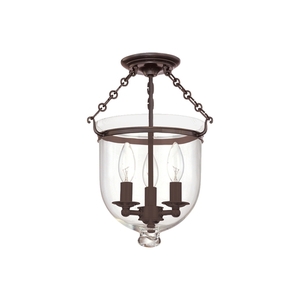 HUD251OBC1 Hampton Semi Flush Mount Ceiling Light - Old Bronze HUD251OBC1 Hampton Semi Flush Mount Ceiling Light - Old Bronze