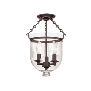 HUD251OBC3 Hampton Semi Flush Mount Ceiling Light - Old Bronze HUD251OBC3 Hampton Semi Flush Mount Ceiling Light - Old Bronze