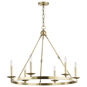 HUD3206AGB Allendale Mid Sized Chandelier Chandelier - Aged Brass HUD3206AGB Allendale Mid Sized Chandelier Chandelier - Aged Brass