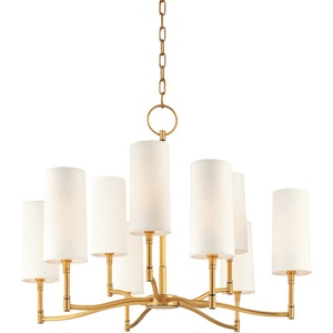HUD369AGB Dillion Mid Sized Chandelier Chandelier - Aged Brass HUD369AGB Dillion Mid Sized Chandelier Chandelier - Aged Brass