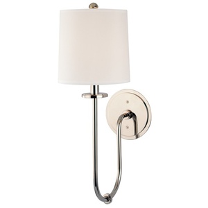 HUD511PN Jericho 1 Bulb Wall Sconce - Polished Nickel HUD511PN Jericho 1 Bulb Wall Sconce - Polished Nickel