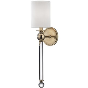 HUD6031AGB Gordon 1 Bulb Wall Sconce - Aged Brass HUD6031AGB Gordon 1 Bulb Wall Sconce - Aged Brass