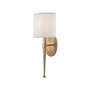 HUD6120AGB Madison 1 Bulb Wall Sconce - Aged Brass HUD6120AGB Madison 1 Bulb Wall Sconce - Aged Brass