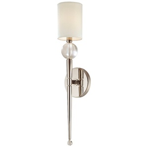 HUD8421PN Rockland 1 Bulb Wall Sconce - Polished Nickel HUD8421PN Rockland 1 Bulb Wall Sconce - Polished Nickel