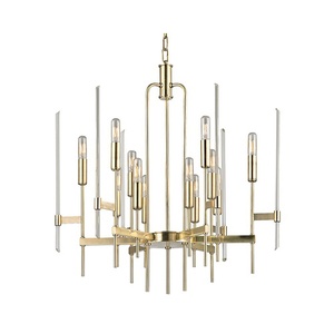 HUD9912AGB Bari Mini Chandelier - Aged Brass HUD9912AGB Bari Mini Chandelier - Aged Brass