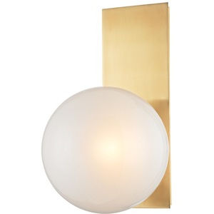 HUD8701AGB Hinsdale 1 Bulb Wall Sconce - Aged Brass HUD8701AGB Hinsdale 1 Bulb Wall Sconce - Aged Brass