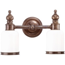 HUD6302AGB Chatham 2 Bulb Bathroom Lighting - Aged Brass HUD6302AGB Chatham 2 Bulb Bathroom Lighting - Aged Brass