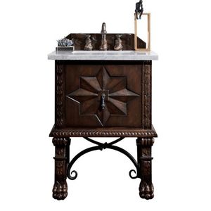 J150V26ANW3CAR Balmoral 25" to 30" Bathroom Vanity - Antique Walnut / Carrara White J150V26ANW3CAR Balmoral 25" to 30" Bathroom Vanity - Antique Walnut / Carrara White