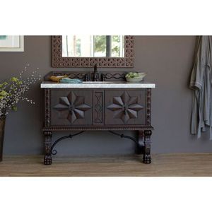 J150V48ANW3CAR Balmoral Over 45" Bathroom Vanity - Antique Walnut / Carrara White J150V48ANW3CAR Balmoral Over 45" Bathroom Vanity - Antique Walnut / Carrara White