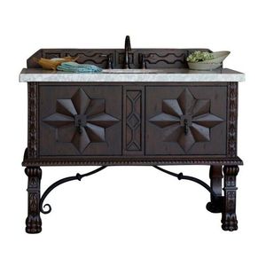 J150V48ANW4CAR Balmoral Over 45" Bathroom Vanity - Antique Walnut / Carrara White J150V48ANW4CAR Balmoral Over 45" Bathroom Vanity - Antique Walnut / Carrara White