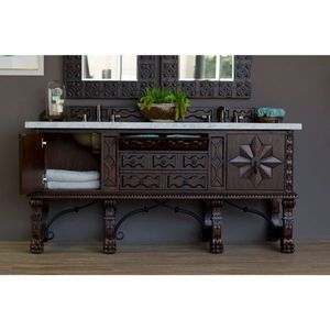 J150V72ANW4CAR Balmoral Double Vanity Bathroom Vanity - Antique Walnut / Carrara White J150V72ANW4CAR Balmoral Double Vanity Bathroom Vanity - Antique Walnut / Carrara White