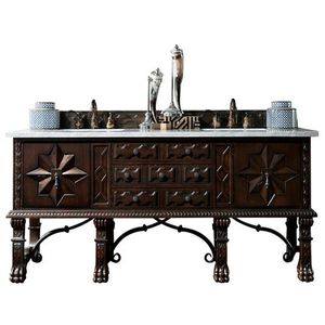 J150V72ANW3CAR Balmoral Double Vanity Bathroom Vanity - Antique Walnut / Carrara White J150V72ANW3CAR Balmoral Double Vanity Bathroom Vanity - Antique Walnut / Carrara White