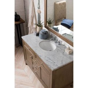 J305V48WWW3OCAR Chicago Over 45" Bathroom Vanity - White Washed Walnut/Carrara Wh J305V48WWW3OCAR Chicago Over 45" Bathroom Vanity - White Washed Walnut/Carrara Wh