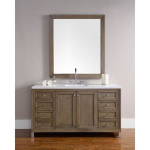 J305V60SWWW3CLW Chicago Over 45" Bathroom Vanity - White Washed Walnut/Class Whit J305V60SWWW3CLW Chicago Over 45" Bathroom Vanity - White Washed Walnut/Class Whit