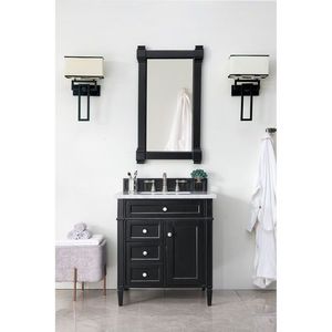 J650V30BKO3CAR Brittany 25" to 30" Bathroom Vanity - Black Onyx/Carrara White J650V30BKO3CAR Brittany 25" to 30" Bathroom Vanity - Black Onyx/Carrara White