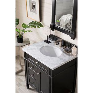 J650V30BKO3OCAR Brittany 25" to 30" Bathroom Vanity - Black Onyx/Carrara White J650V30BKO3OCAR Brittany 25" to 30" Bathroom Vanity - Black Onyx/Carrara White