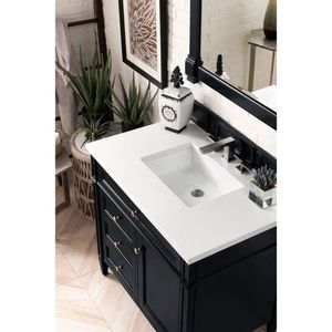 J650V36BKO3CLW Brittany 31" to 44" Bathroom Vanity - Black Onyx/Classic White J650V36BKO3CLW Brittany 31" to 44" Bathroom Vanity - Black Onyx/Classic White