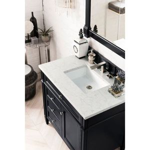 J650V36BKO3EJP Brittany 31" to 44" Bathroom Vanity - Black Onyx/Jasmine Pearl J650V36BKO3EJP Brittany 31" to 44" Bathroom Vanity - Black Onyx/Jasmine Pearl