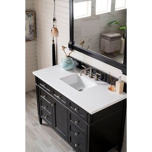 J650V48BKO3CLW Brittany Over 45" Bathroom Vanity - Black Onyx/Classic WHite J650V48BKO3CLW Brittany Over 45" Bathroom Vanity - Black Onyx/Classic WHite