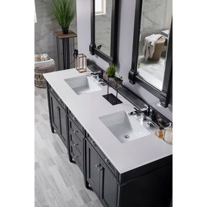 J650V72BKO3CLW Brittany Double Vanity Bathroom Vanity - Black Onyx/Classic White J650V72BKO3CLW Brittany Double Vanity Bathroom Vanity - Black Onyx/Classic White