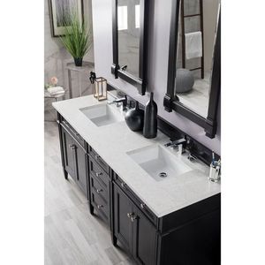 J650V72BKO3EJP Brittany Double Vanity Bathroom Vanity - Black Onyx/Jasmine Pearl J650V72BKO3EJP Brittany Double Vanity Bathroom Vanity - Black Onyx/Jasmine Pearl