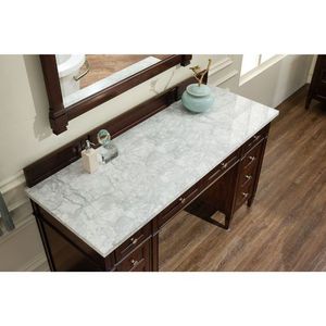 J651V60SBNMCARMC Brittany Over 45" Bathroom Vanity - Burnished Mahogany/Carra White J651V60SBNMCARMC Brittany Over 45" Bathroom Vanity - Burnished Mahogany/Carra White