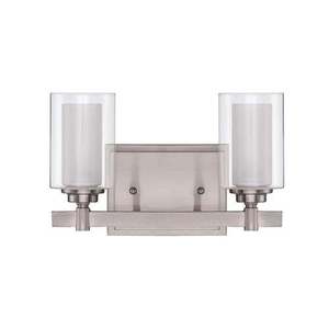 C16712BNK2 Celeste 2 Bulb Bathroom Lighting - Brushed Satin Nickel C16712BNK2 Celeste 2 Bulb Bathroom Lighting - Brushed Satin Nickel