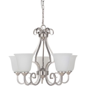 C7124BNK5WG Cecilia Mid Sized Chandelier Chandelier - Satin Nickel / White Glass C7124BNK5WG Cecilia Mid Sized Chandelier Chandelier - Satin Nickel / White Glass