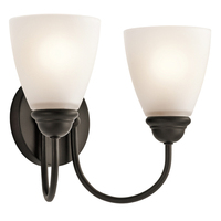 Bathroom Lighting (2 Bulbs) 13" Width