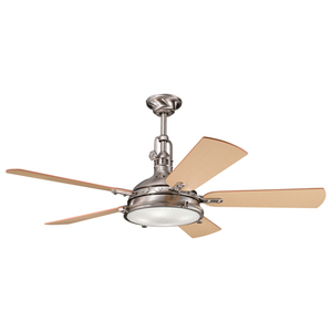 KK300018BSS Hatteras Bay Large Fan (52'' to 59'') Ceiling Fan - Brushed Stainless Steel / Light Oak KK300018BSS Hatteras Bay Large Fan (52'' to 59'') Ceiling Fan - Brushed Stainless Steel / Light Oak