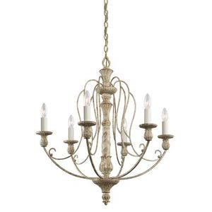 KK43257DAW Hayman Bay Mid Sized Chandelier Chandelier - Distressed Antique White KK43257DAW Hayman Bay Mid Sized Chandelier Chandelier - Distressed Antique White