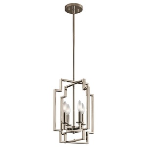 KK43964PN Downtown Deco Entrance / Foyer Pendant Light - Polished Nickel KK43964PN Downtown Deco Entrance / Foyer Pendant Light - Polished Nickel