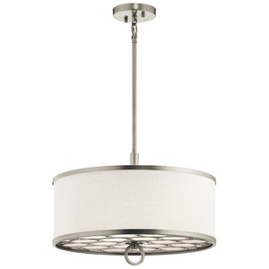 Kk43987ni Melrose Drum Pendant Light Brushed Nickel At Pendant Light Brushed Nickel