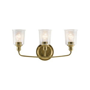 KK45747NBR Waverly 3 Bulb Bathroom Lighting - Natural Brass KK45747NBR Waverly 3 Bulb Bathroom Lighting - Natural Brass