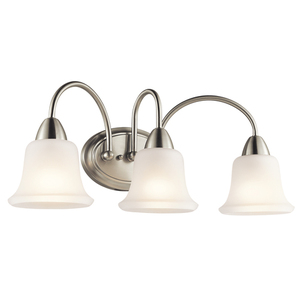 KK45883NI Nicholson 3 Bulb Bathroom Lighting - Brushed Nickel KK45883NI Nicholson 3 Bulb Bathroom Lighting - Brushed Nickel