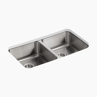 Double Bowl Kitchen Sink 31-1/2'' x 18'' x 7-3/4'' Double Bowl Kitchen Sink 31-1/2'' x 18'' x 7-3/4''