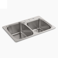 Double Bowl Kitchen Sink 33'' x 22'' x 8-3/16'' Double Bowl Kitchen Sink 33'' x 22'' x 8-3/16''