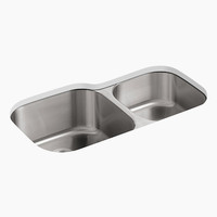 Double Bowl Kitchen Sink 35-1/8'' x 20-1/8'' x 9-5/8'' Double Bowl Kitchen Sink 35-1/8'' x 20-1/8'' x 9-5/8''