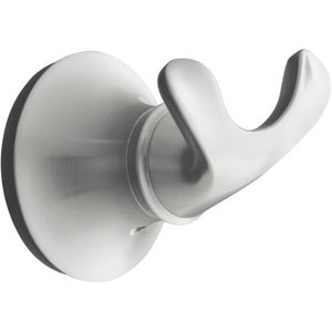 K11375-G Forte Sculpted Robe Hook Bathroom Accessory - Brushed Chrome K11375-G Forte Sculpted Robe Hook Bathroom Accessory - Brushed Chrome